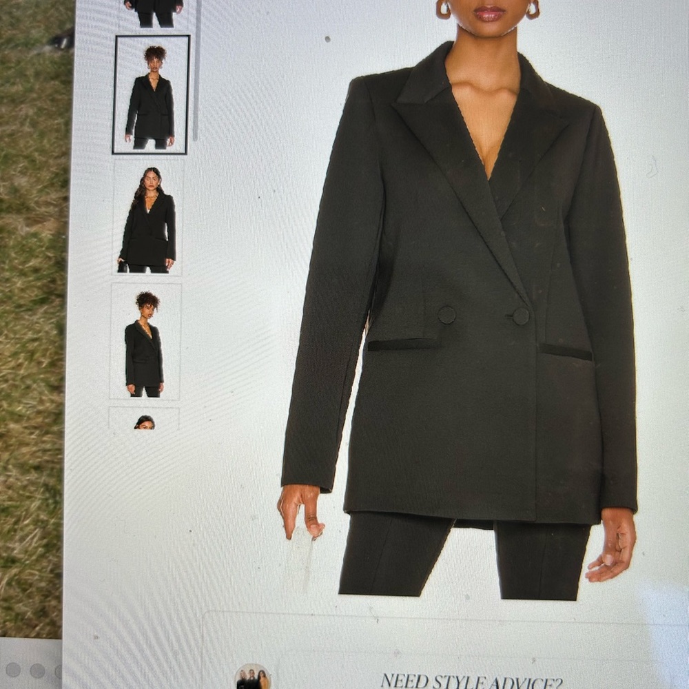 NWT, Good American, shiny scuba blazer